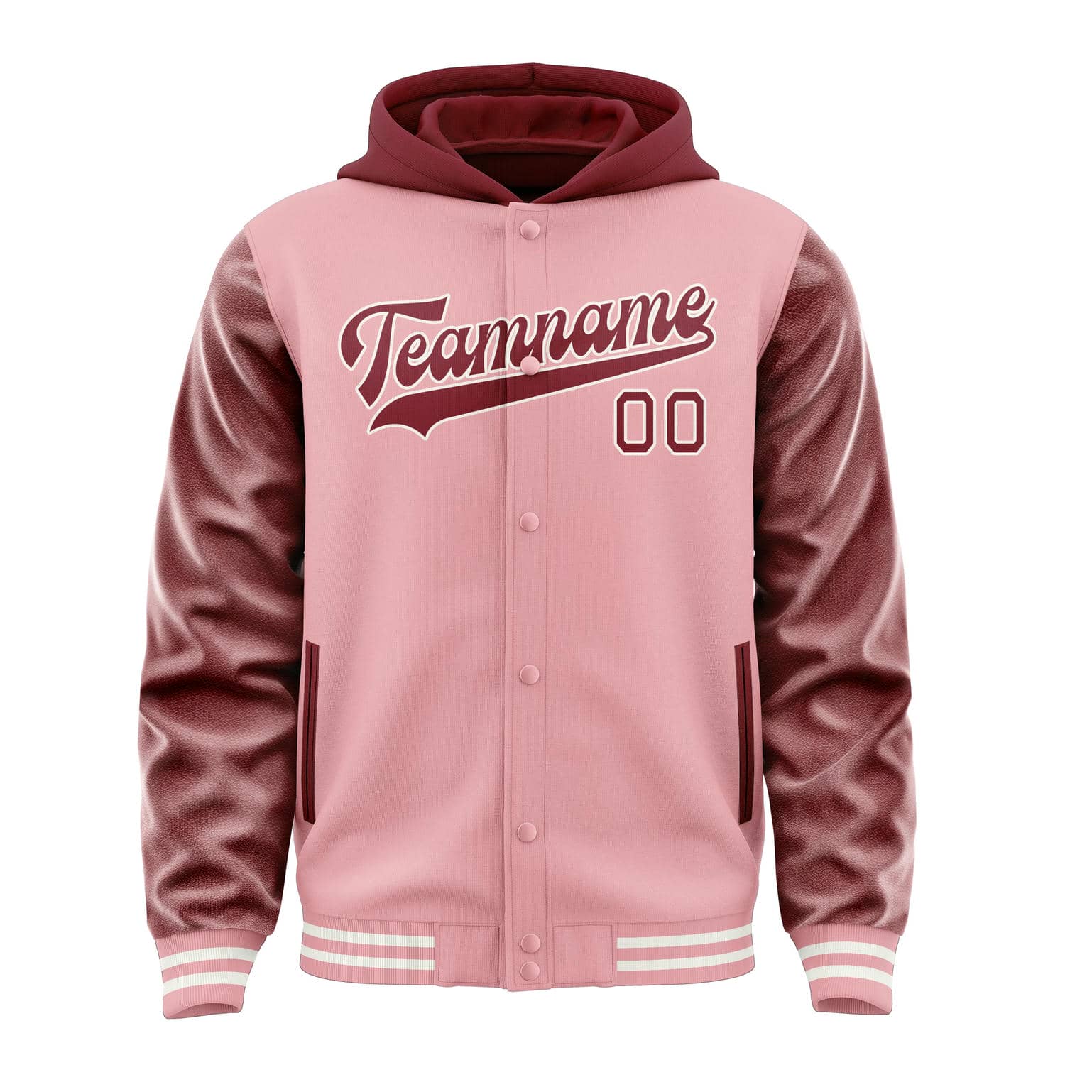 Custom Light Pink Crimson Red Jacket