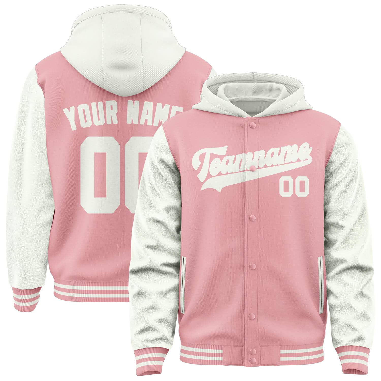 Custom Light Pink White Jacket