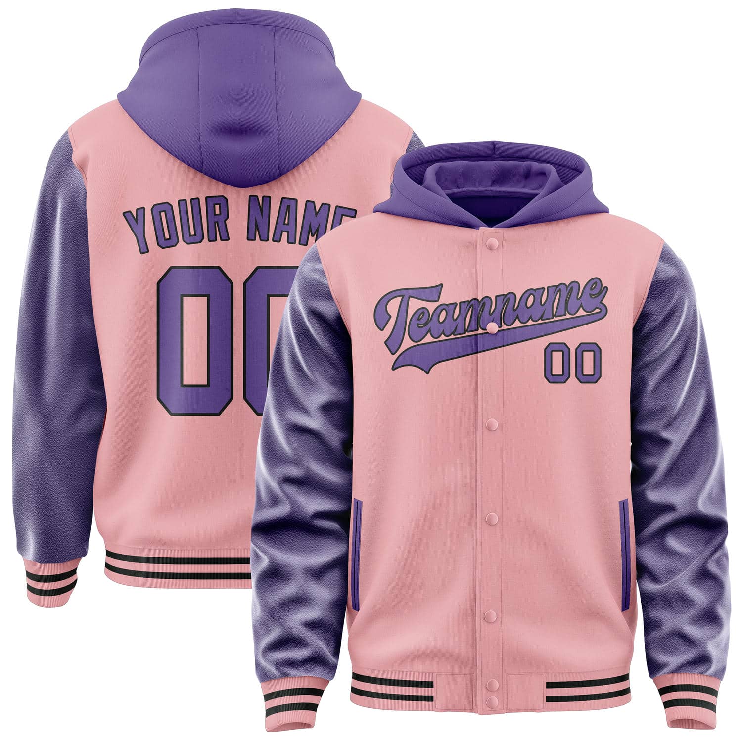 Custom Light Pink Light Purple Jacket