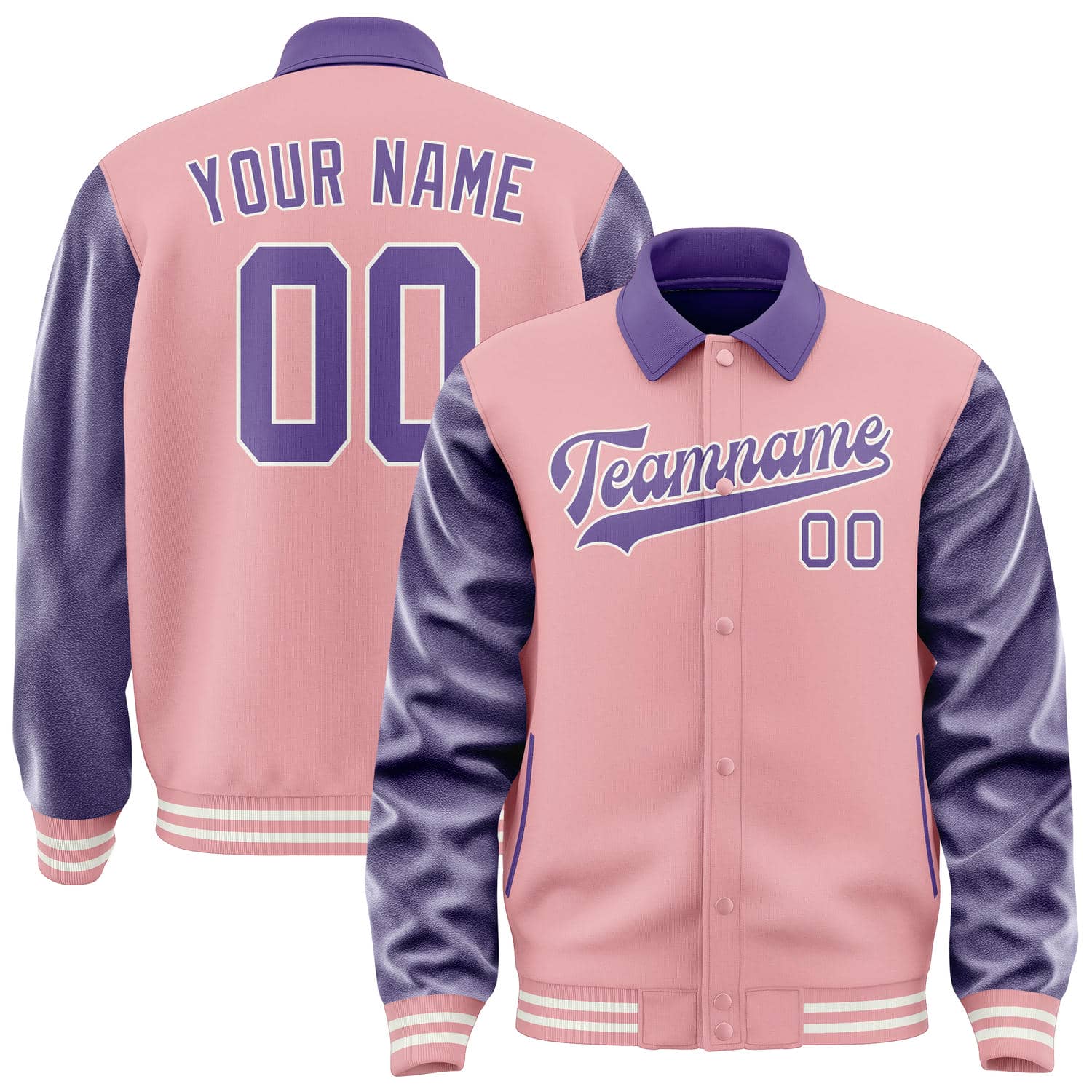 Custom Light Pink Light Purple Jacket