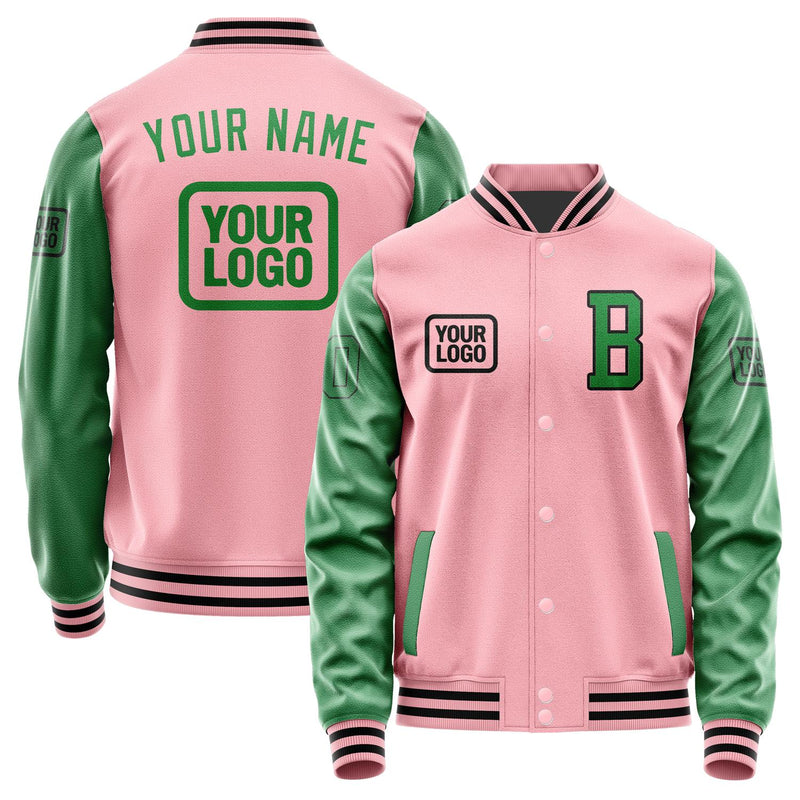 Custom Light Pink Emerald Green Jacket JA212124211717242417