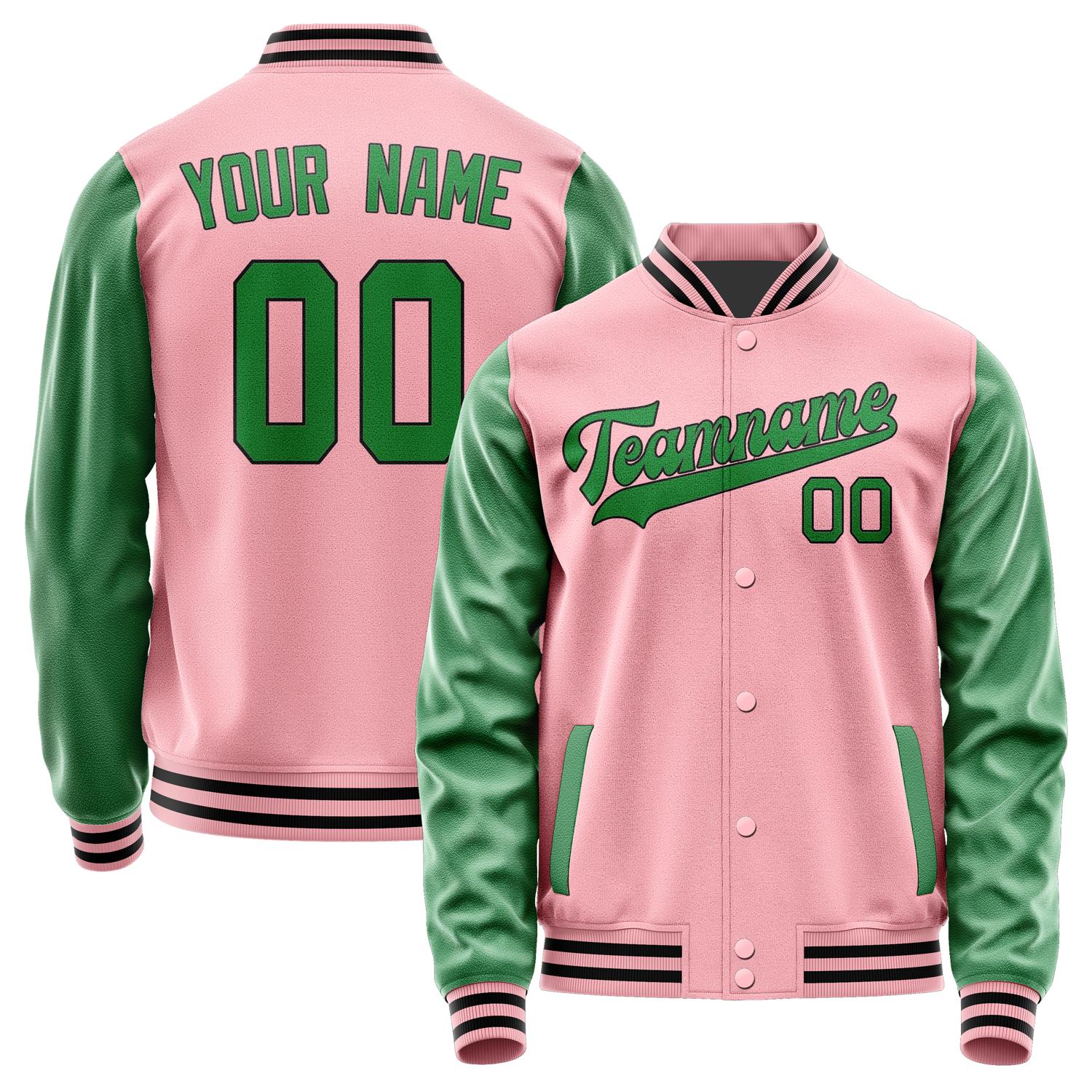 Custom Light Pink Emerald Green Jacket JA2121242117B31724