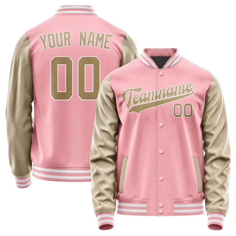 Custom Light Pink Light Khaki Jacket JA2121252118B31825