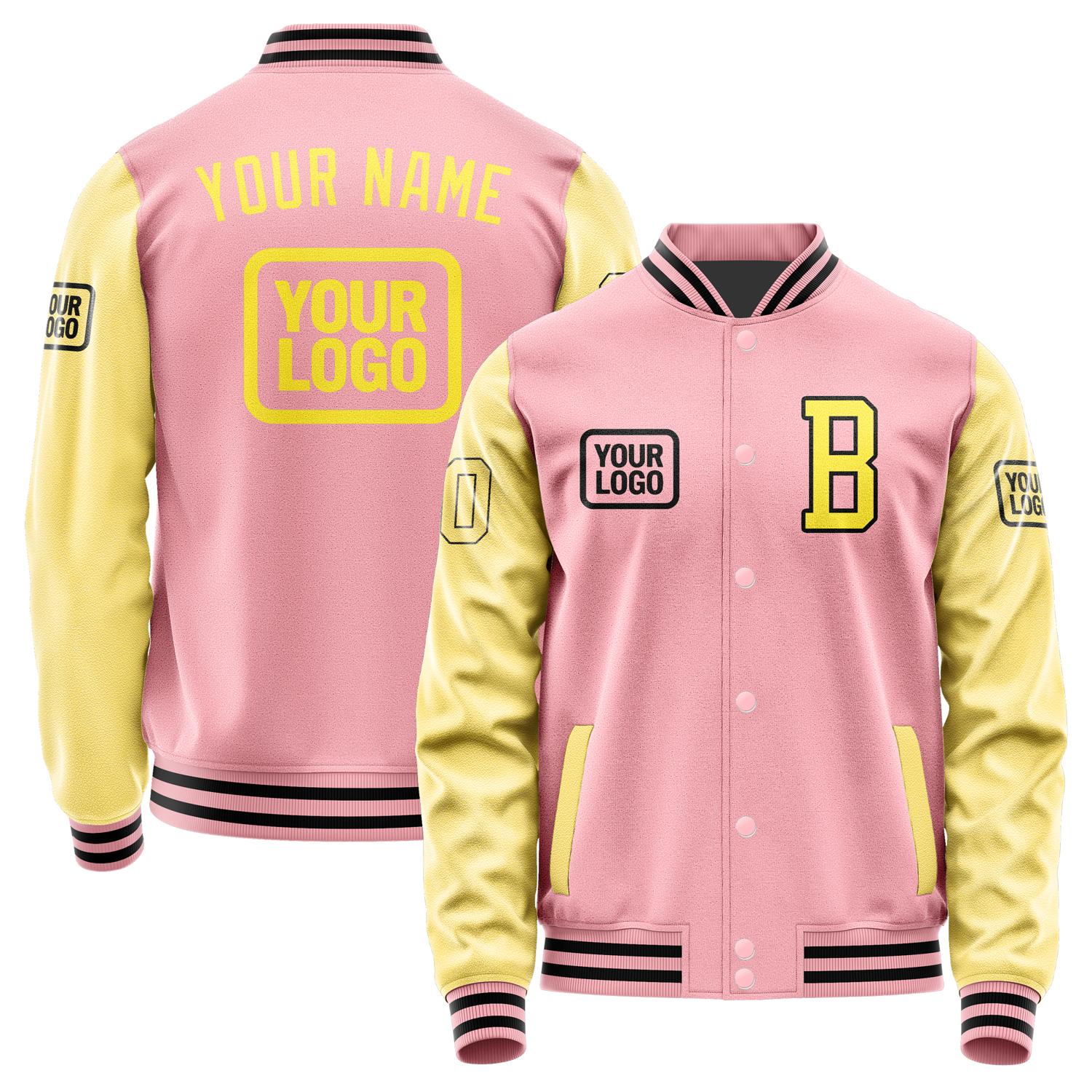 Custom Light Pink Light Yellow Jacket JA212126211717262617