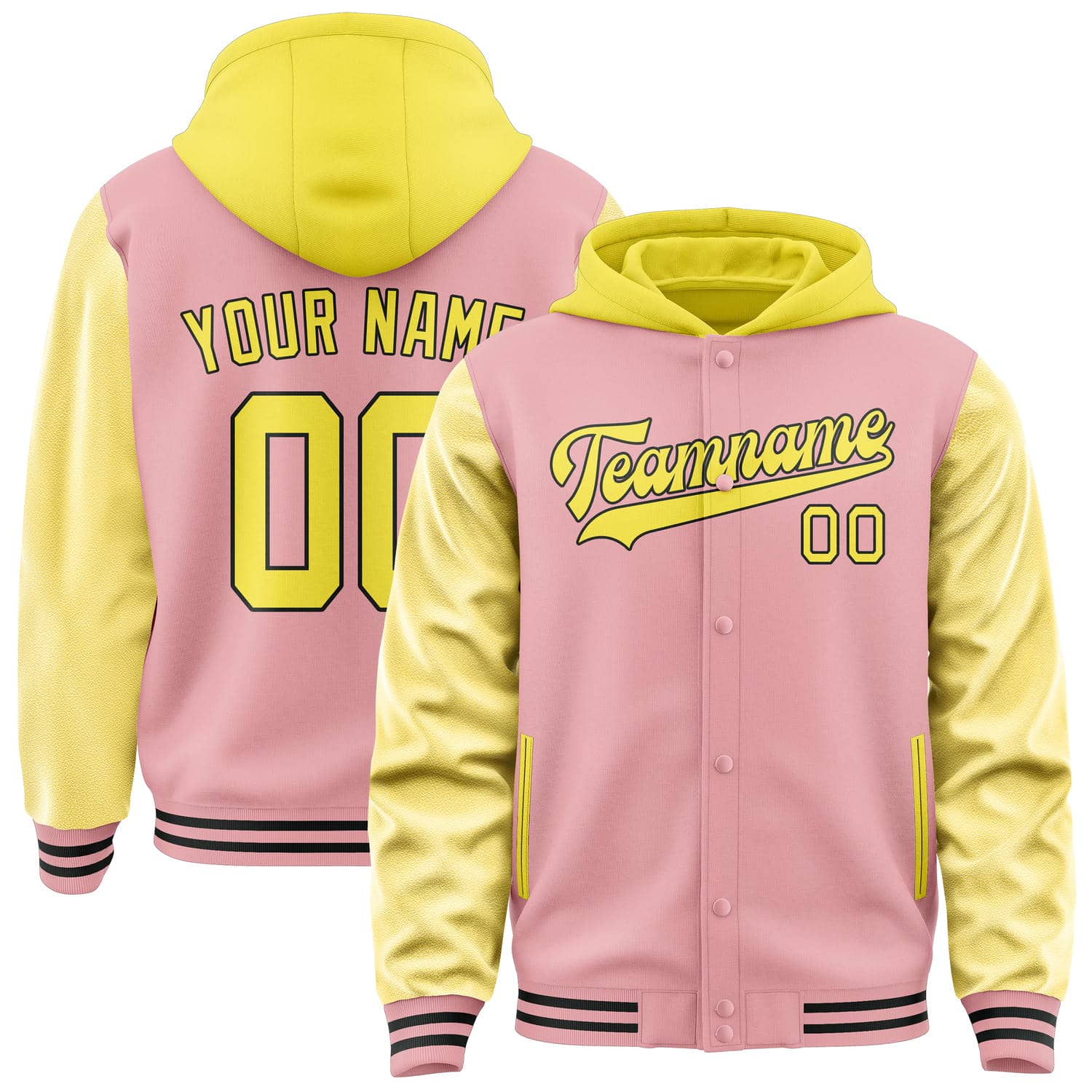 Custom Light Pink Light Yellow Jacket