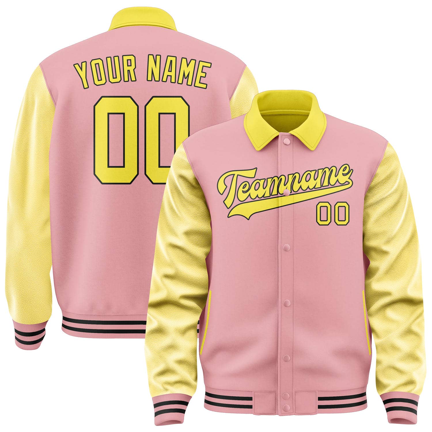 Custom Light Pink Light Yellow Jacket