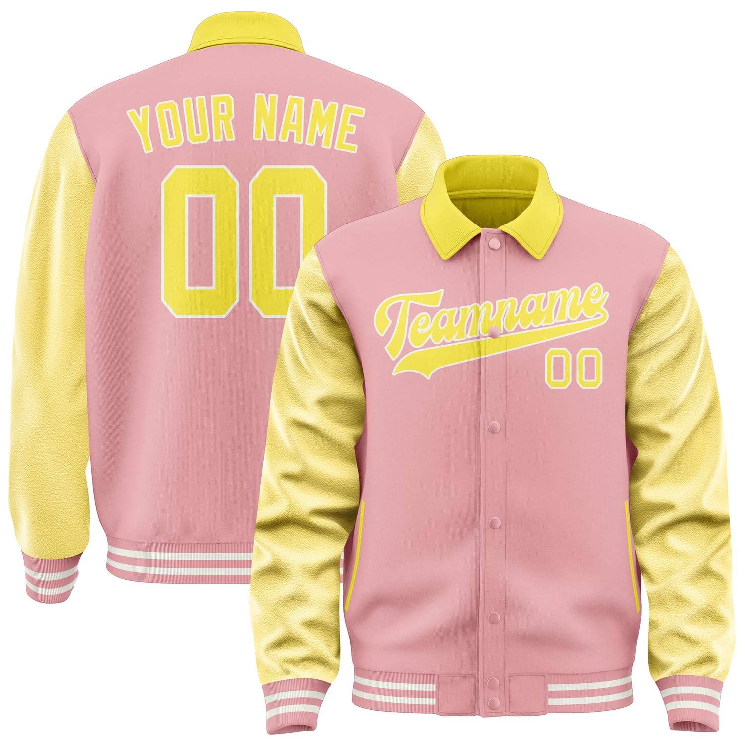 Custom Light Pink Light Yellow Jacket