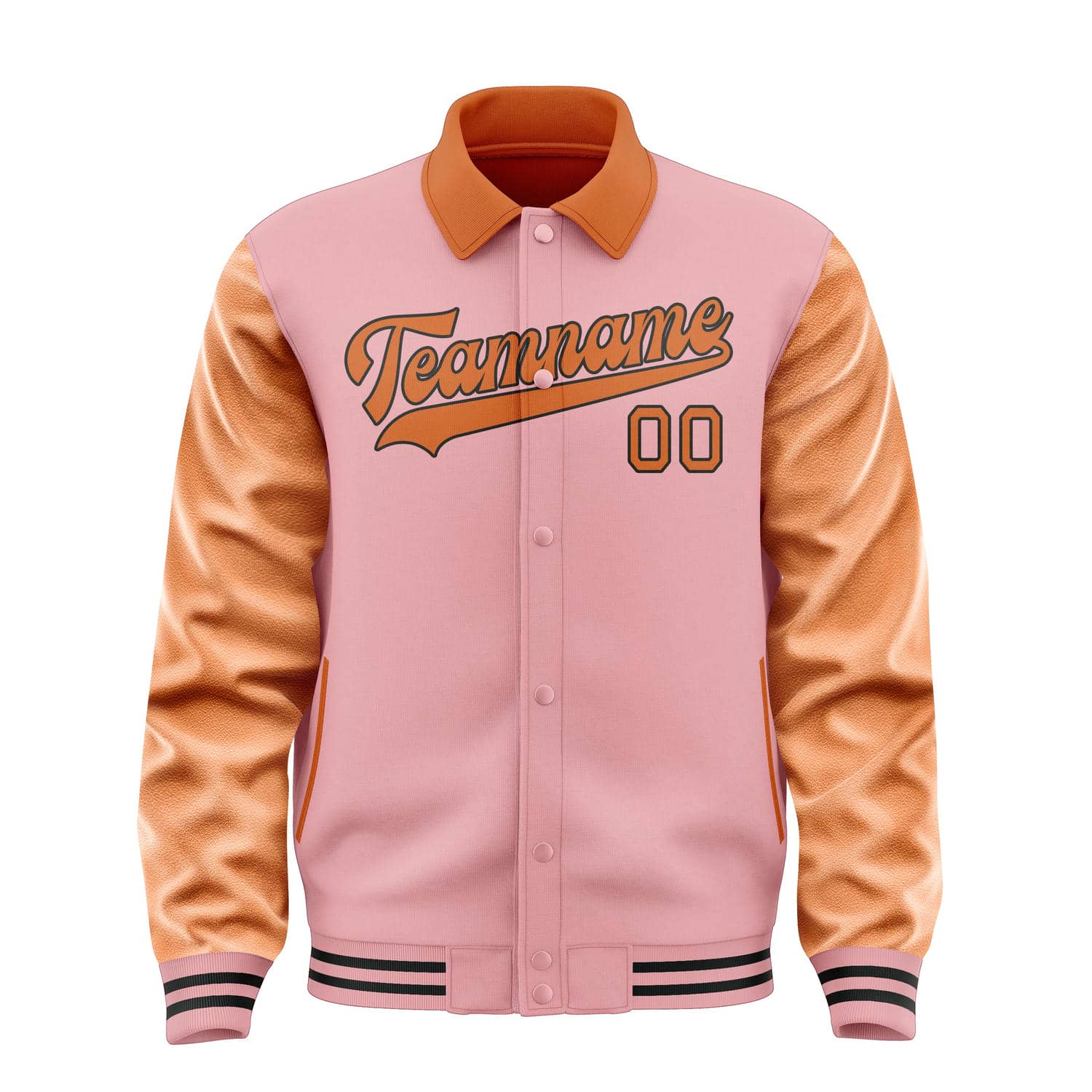 Custom Light Pink Orange Jacket