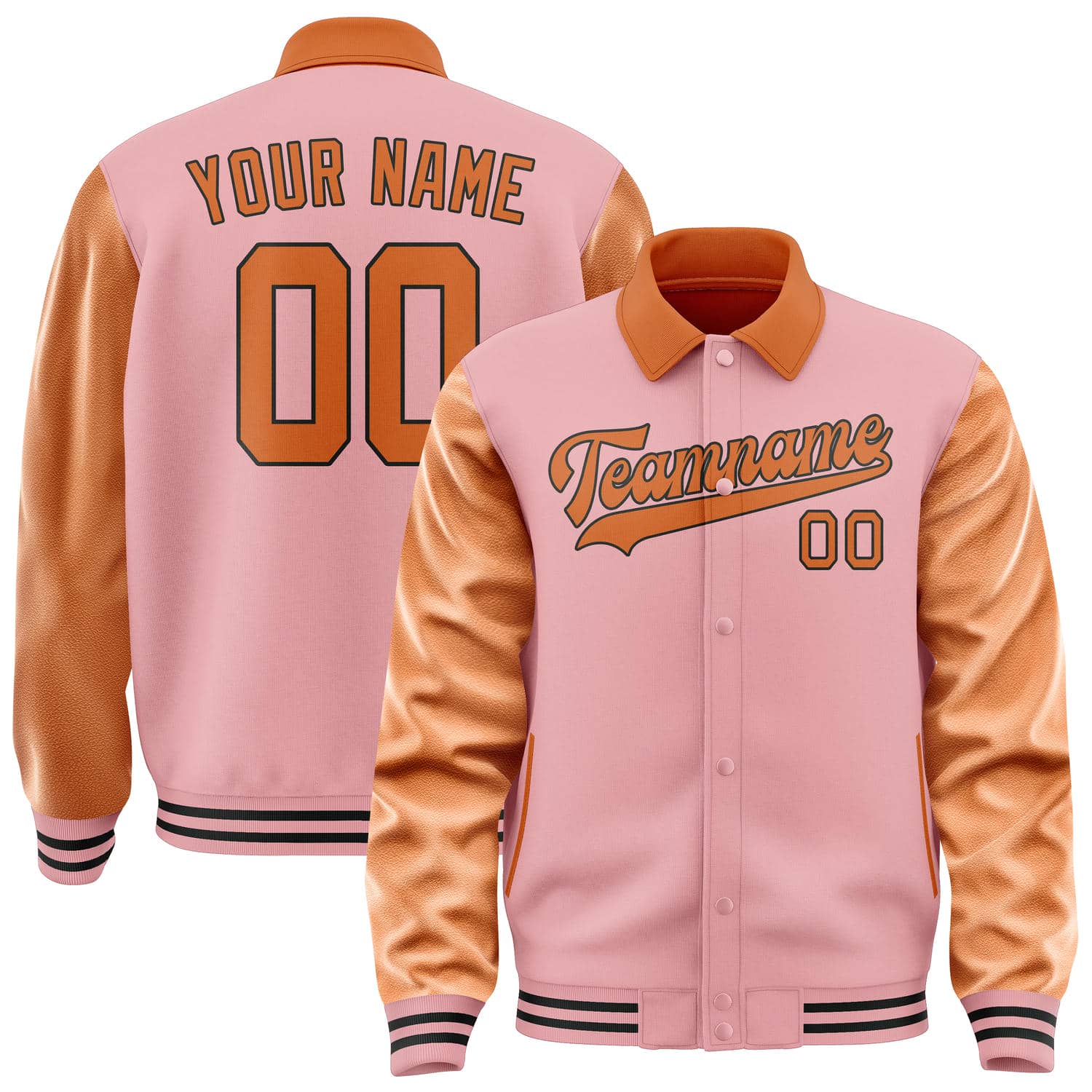 Custom Light Pink Orange Jacket