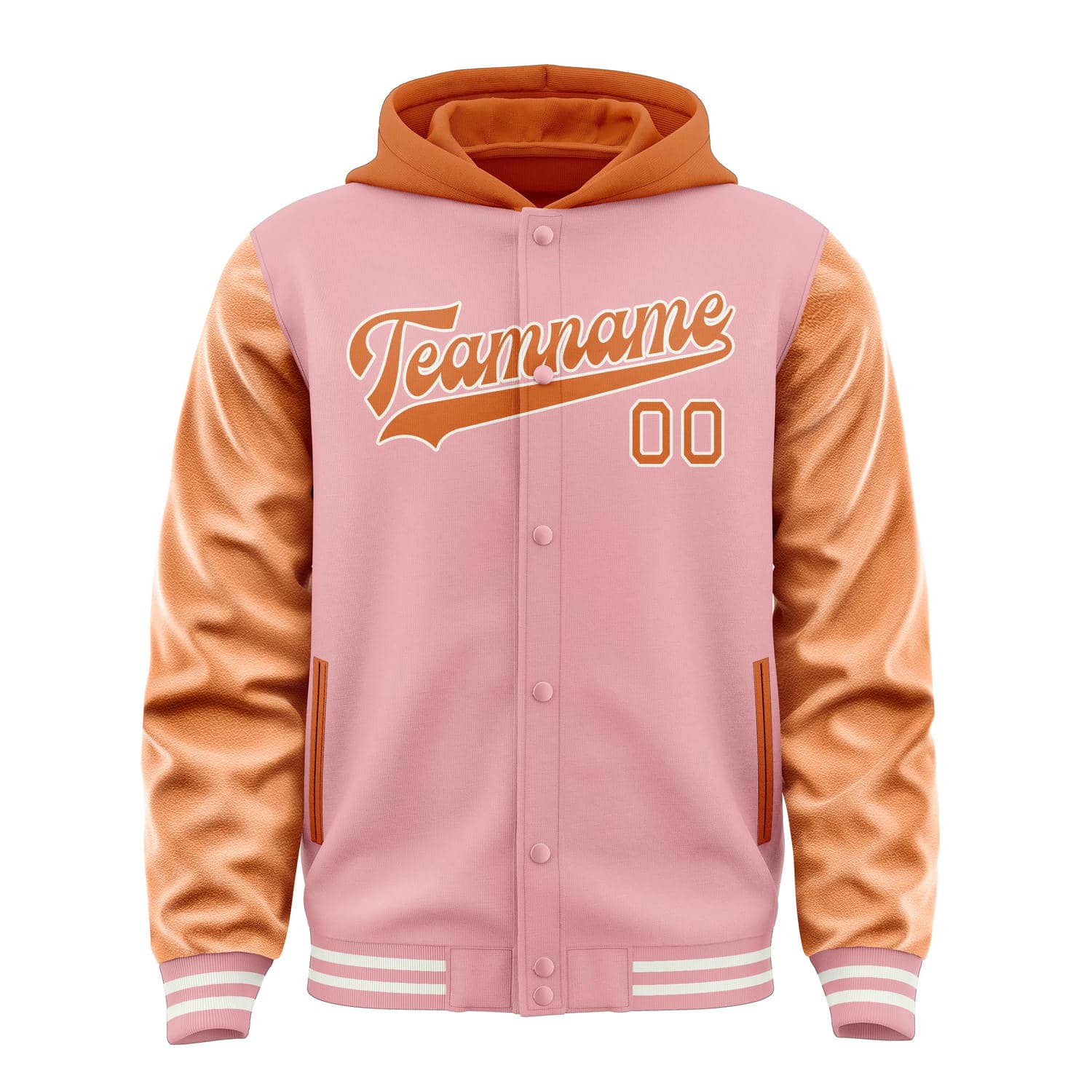 Custom Light Pink Orange Jacket