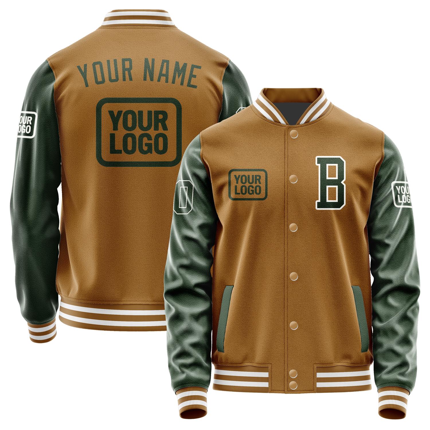 Custom Khaki Dark Green Jacket JA222206221818060618