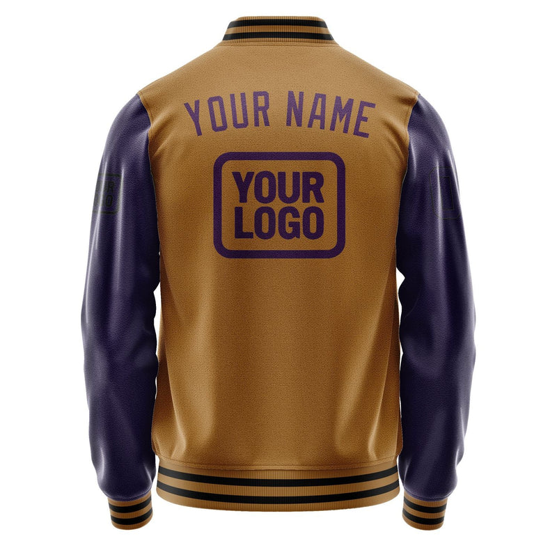 Custom Khaki Purple Jacket JA222207221717070717