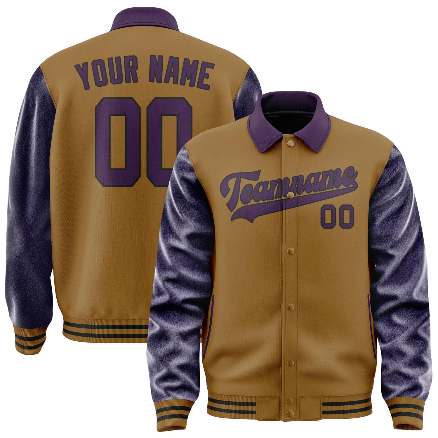 Custom Khaki Purple Jacket