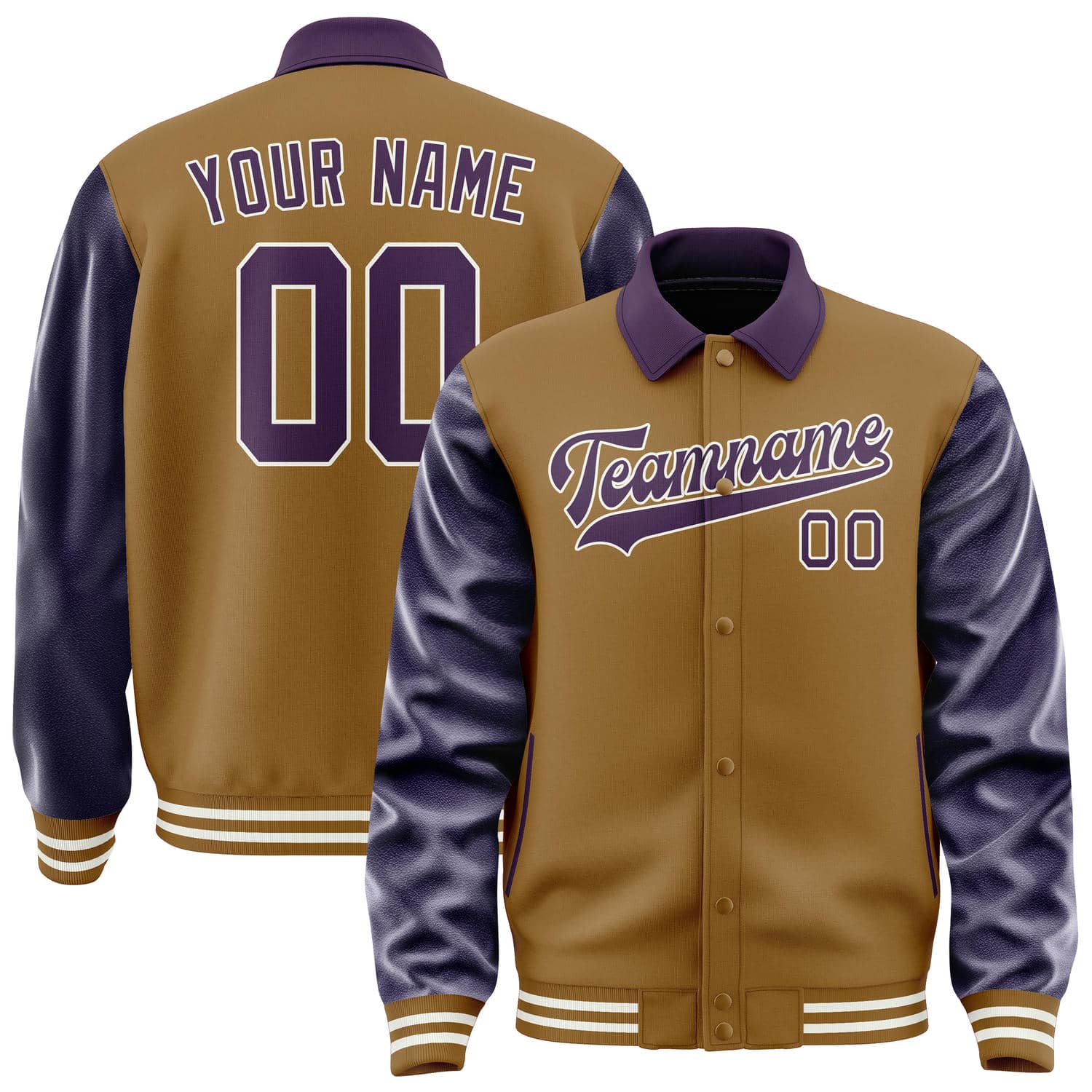 Custom Khaki Purple Jacket