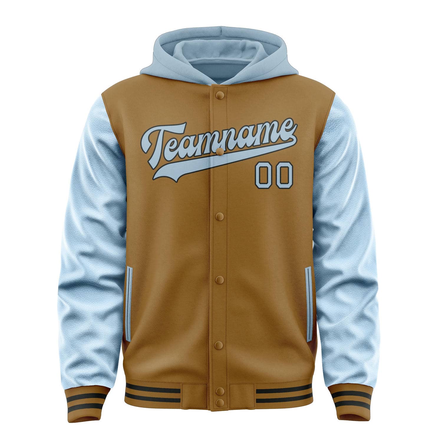 Custom Khaki Light Blue Jacket