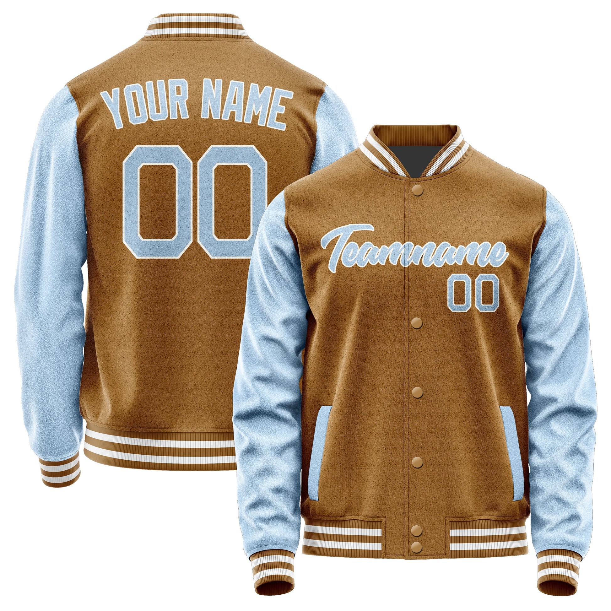 Custom Khaki Light Blue Jacket JA2222082218B21808