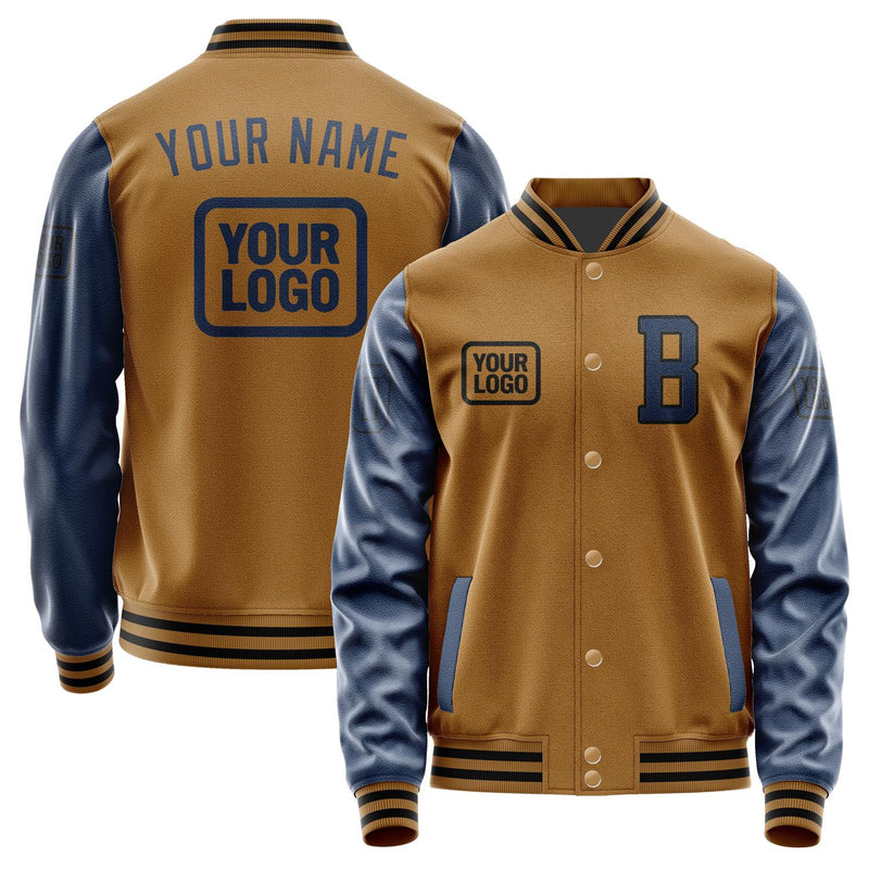Custom Khaki Blue Jacket JA222210221717101017
