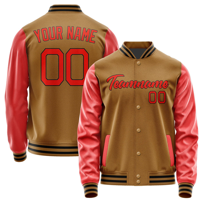 Custom Khaki Orange Red Jacket JA2222122217B21712