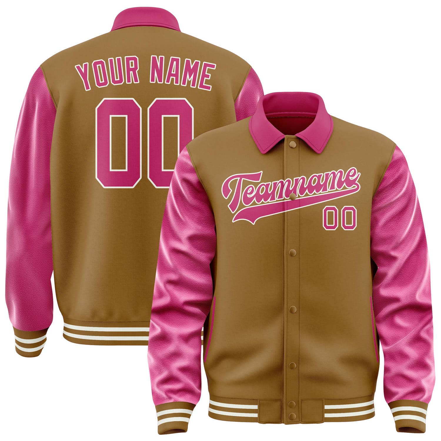 Custom Khaki Pink Jacket