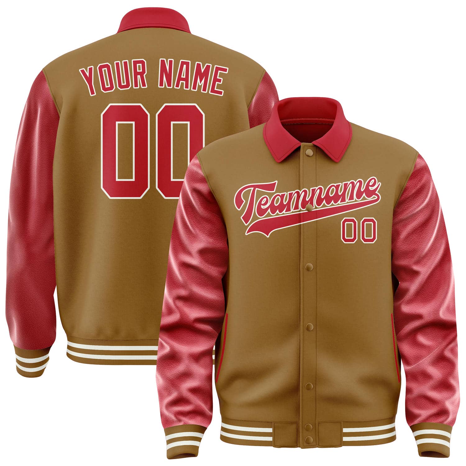 Custom Khaki Red Jacket