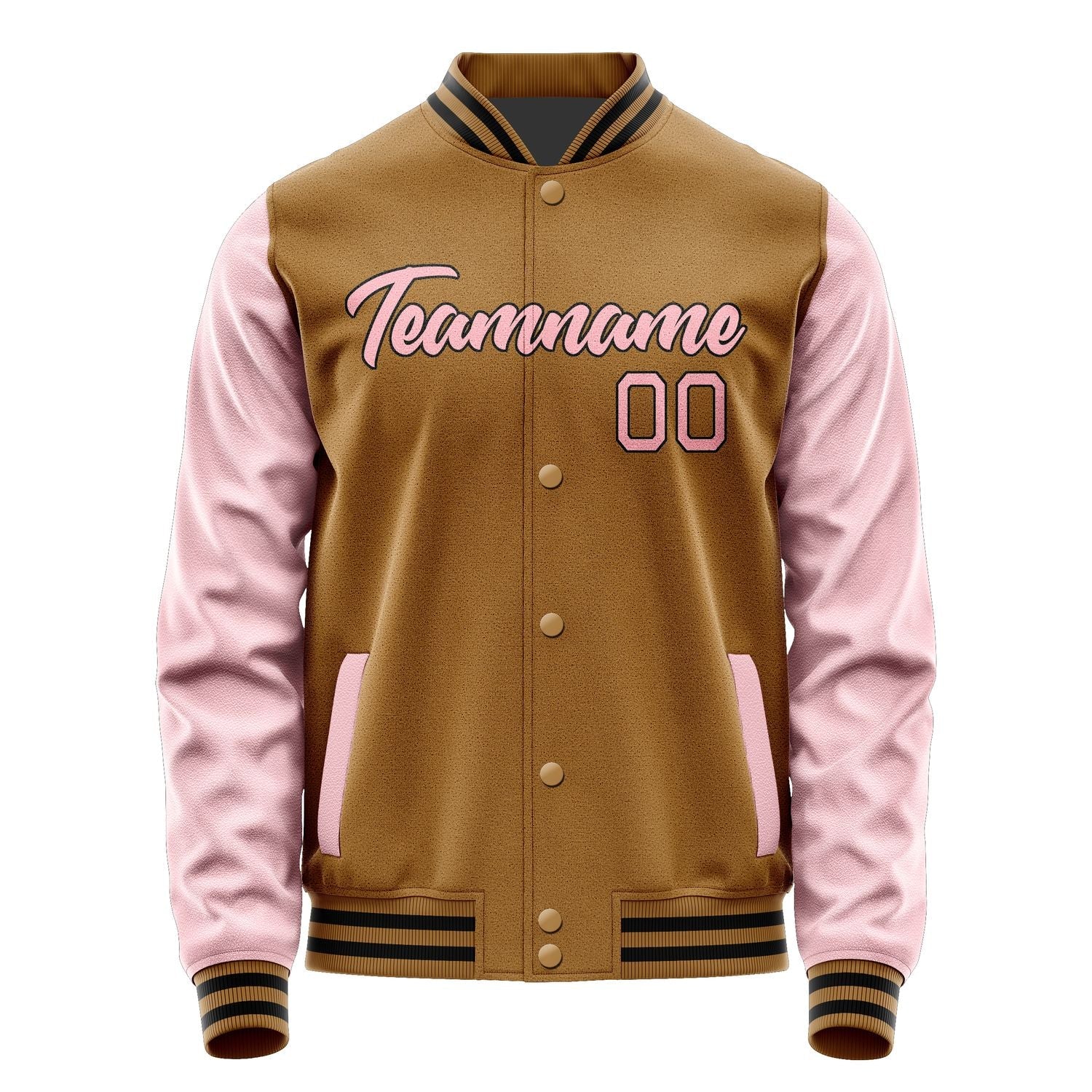 Custom Khaki Light Pink Jacket JA2222212217B21721