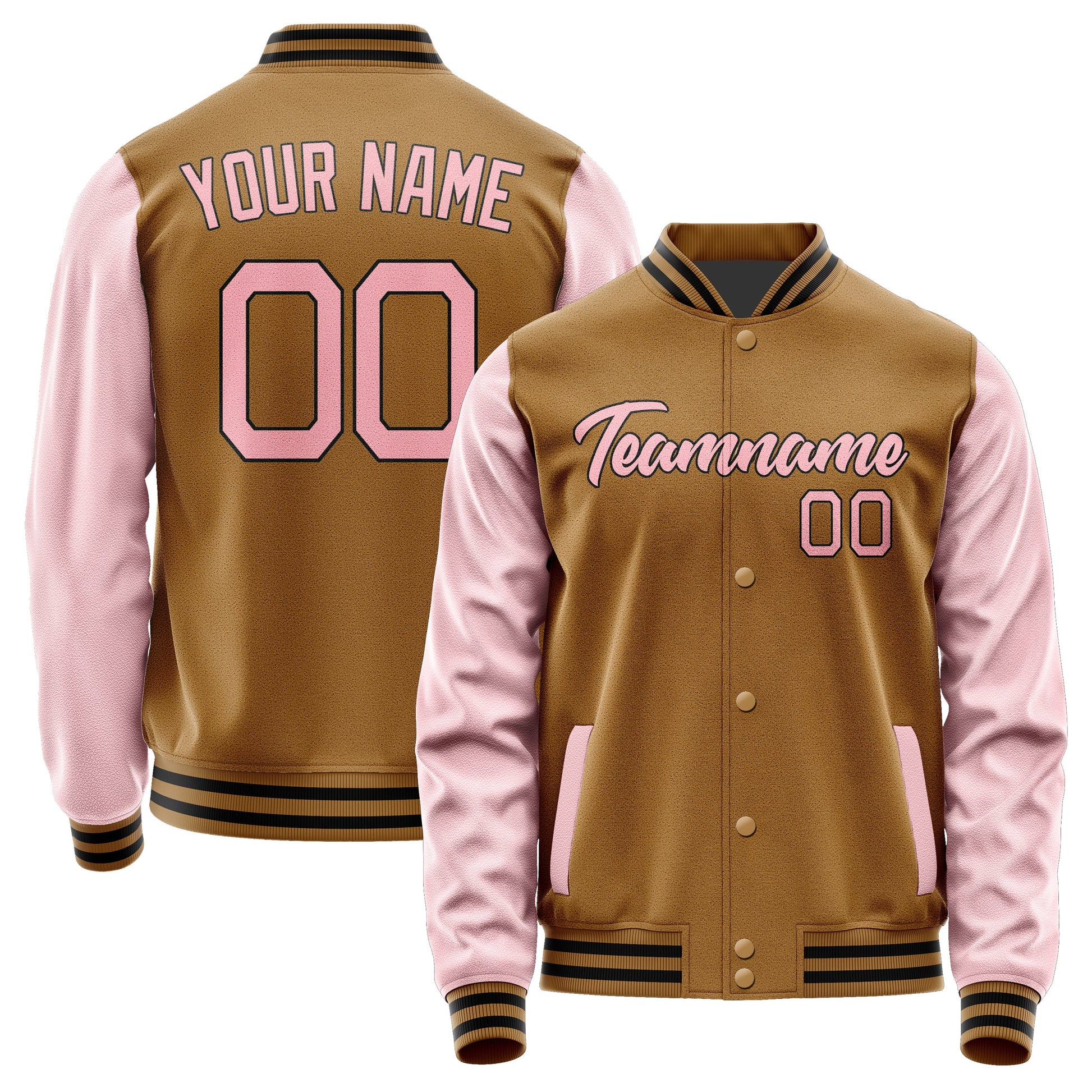 Custom Khaki Light Pink Jacket JA2222212217B21721