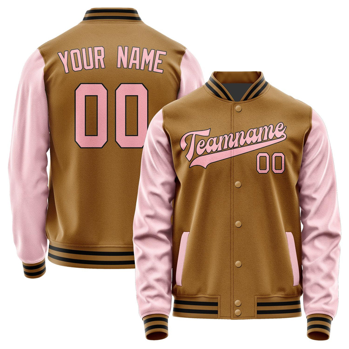 Custom Khaki Light Pink Jacket JA2222212217B31721
