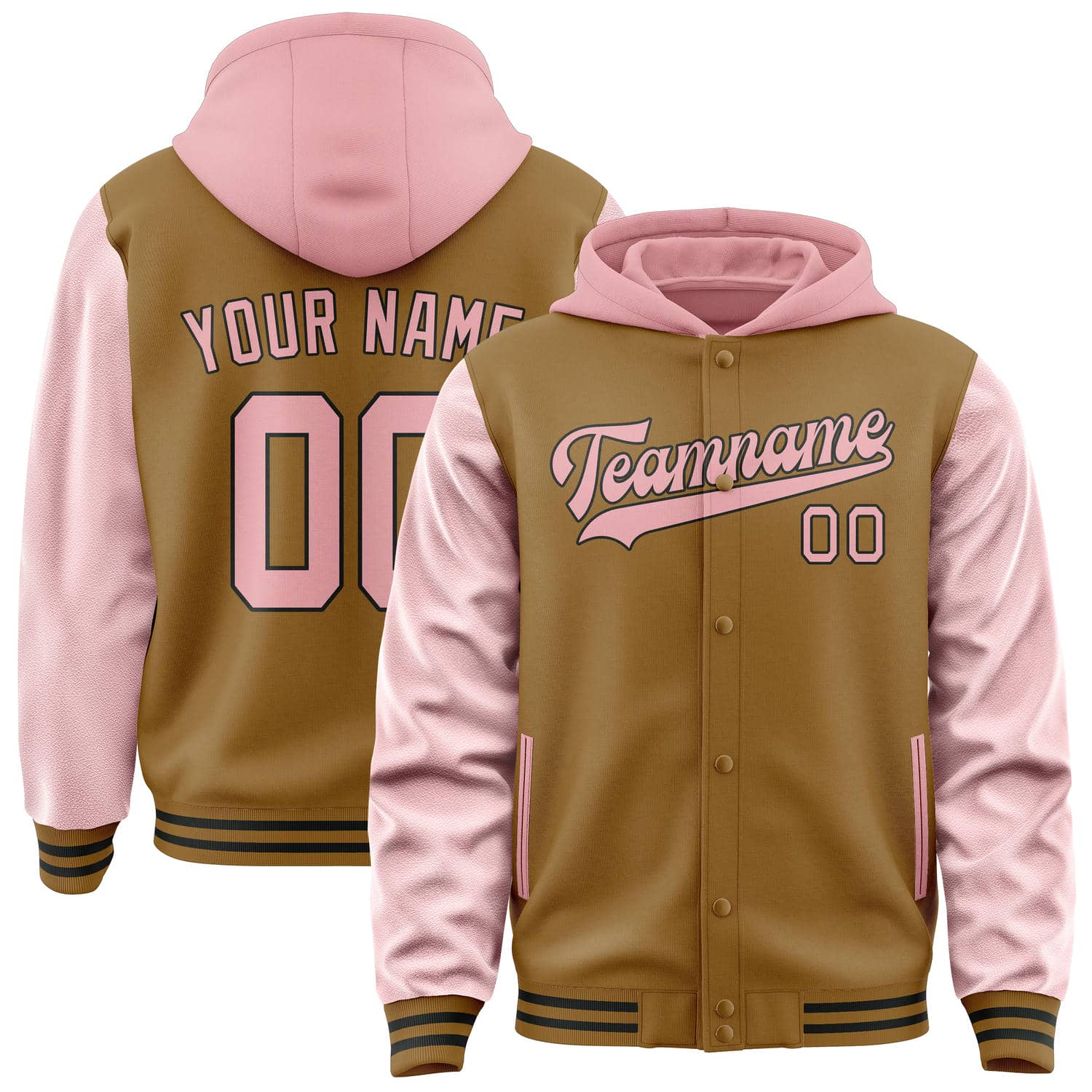 Custom Khaki Light Pink Jacket