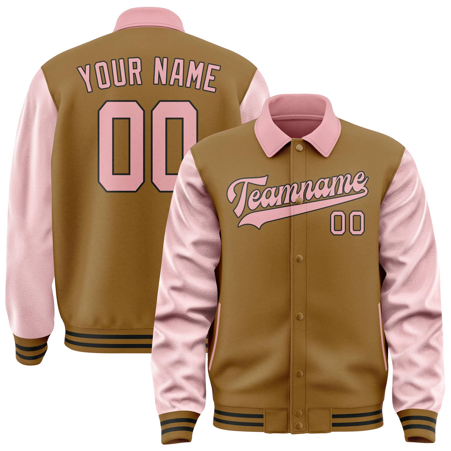 Custom Khaki Light Pink Jacket
