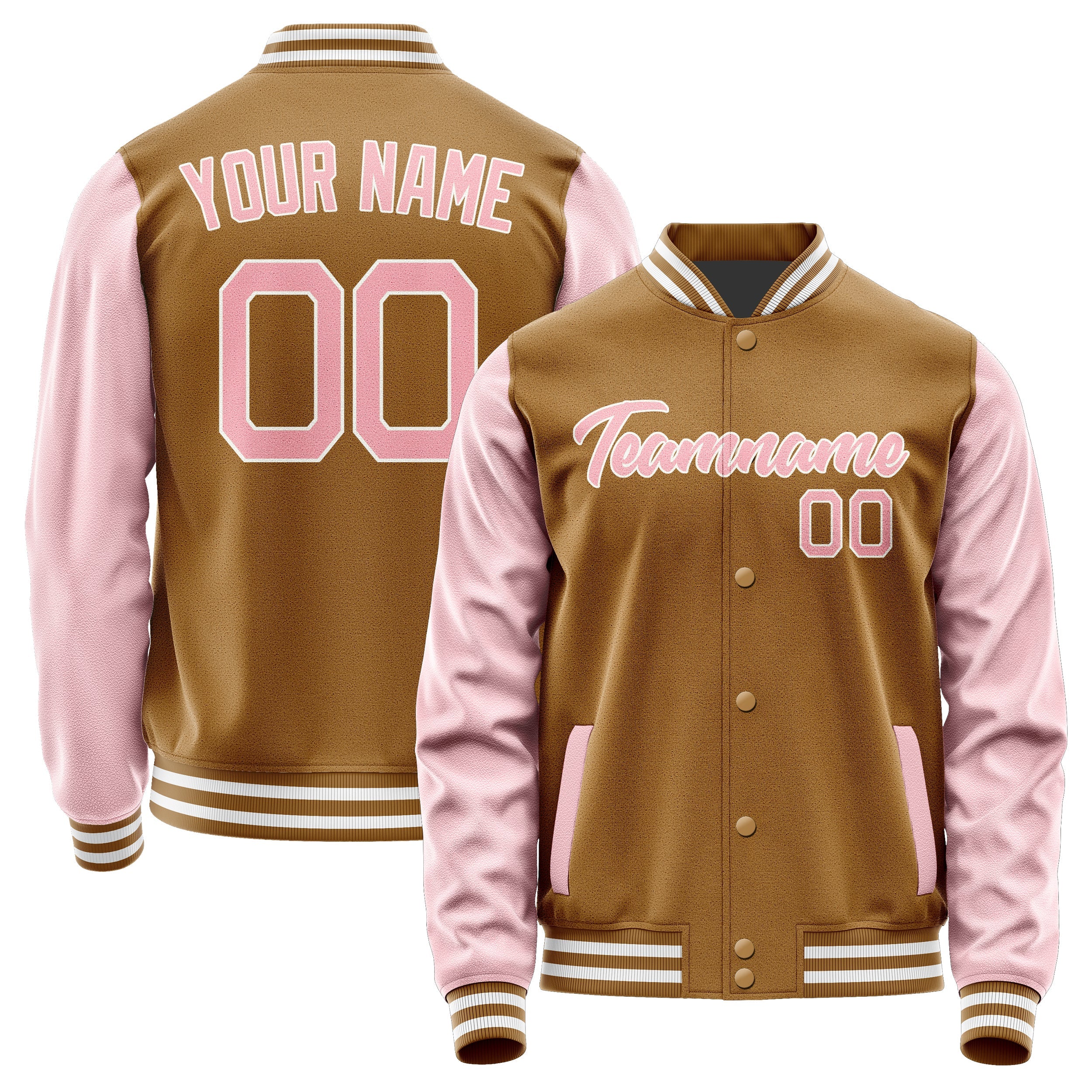 Custom Khaki Light Pink Jacket JA2222212218B21821