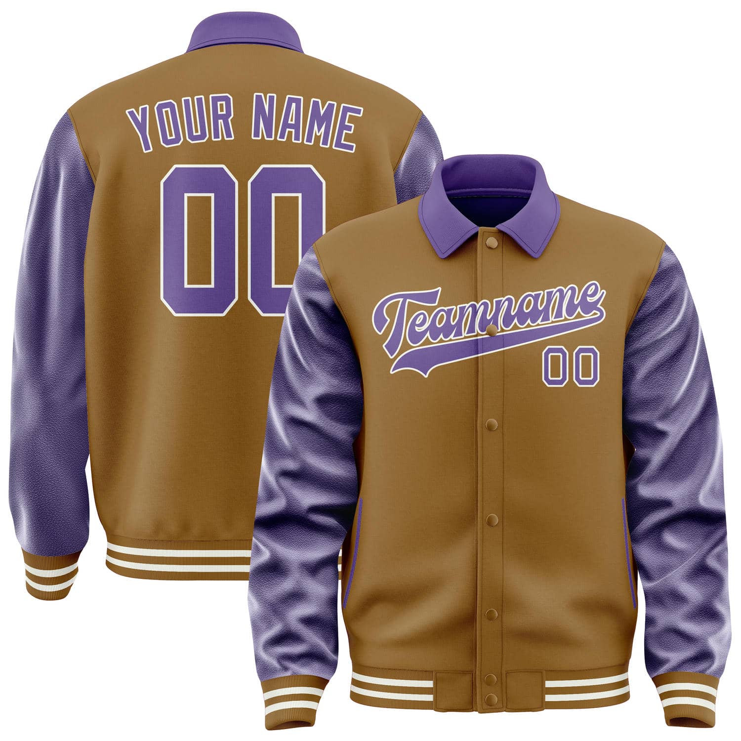 Custom Khaki Light Purple Jacket