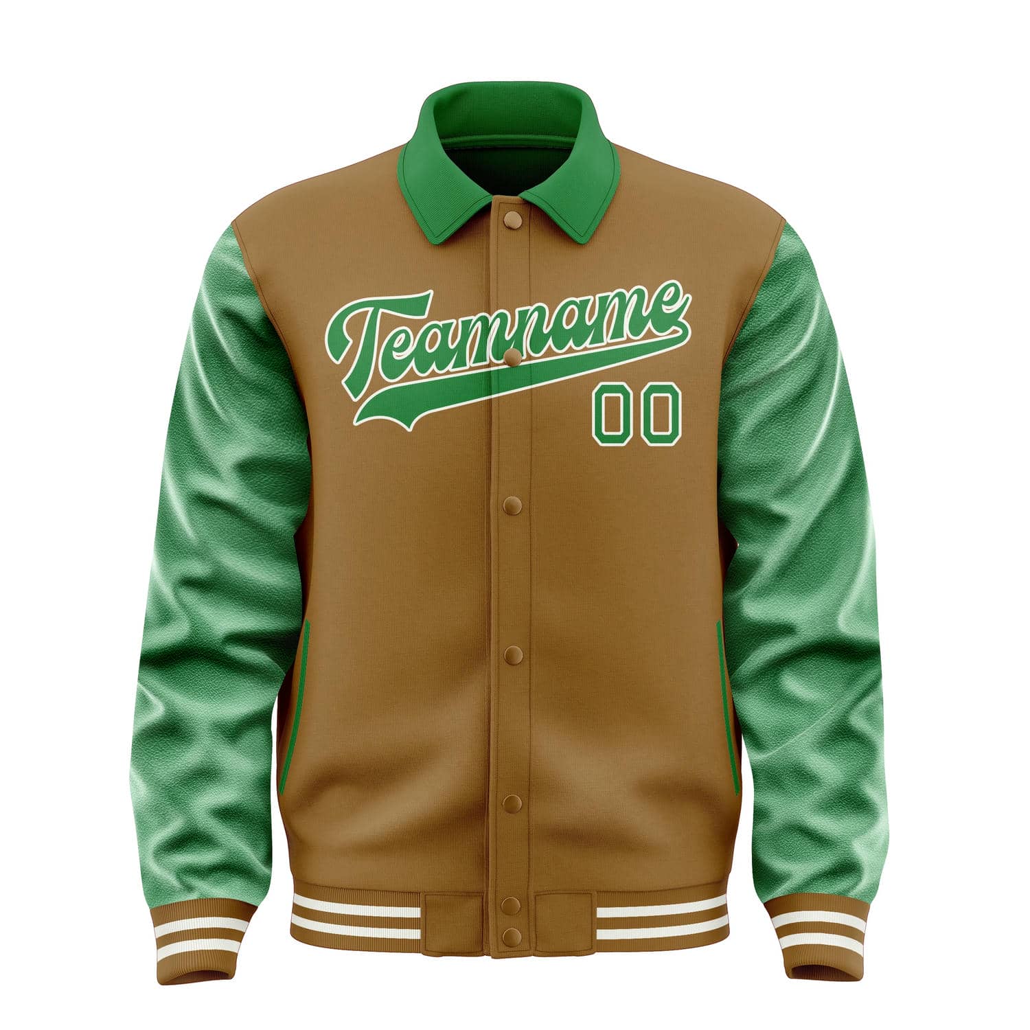 Custom Khaki Emerald Green Jacket