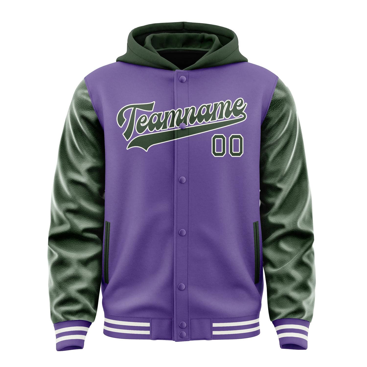 Custom Light Purple Dark Green Jacket