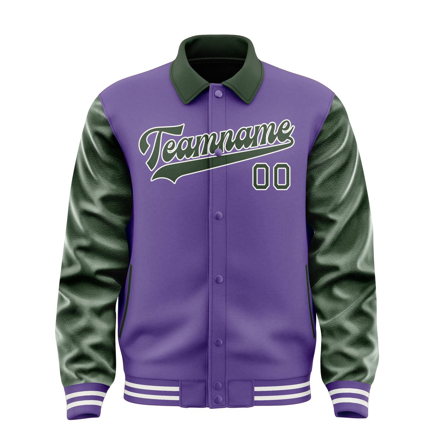Custom Light Purple Dark Green Jacket