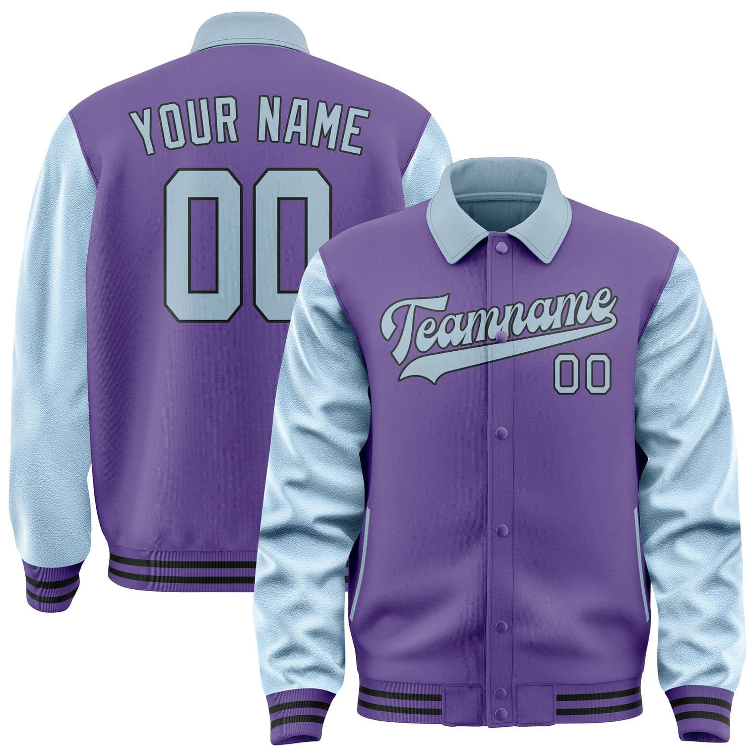 Custom Light Purple Light Blue Jacket