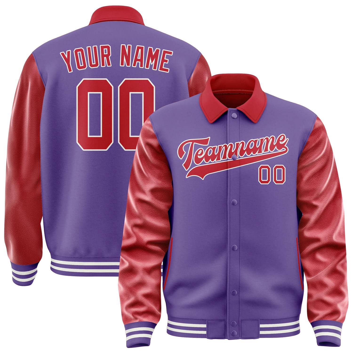 Custom Light Purple Red Jacket