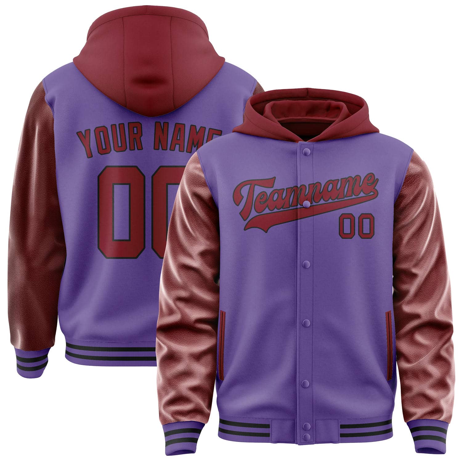 Custom Light Purple Crimson Red Jacket