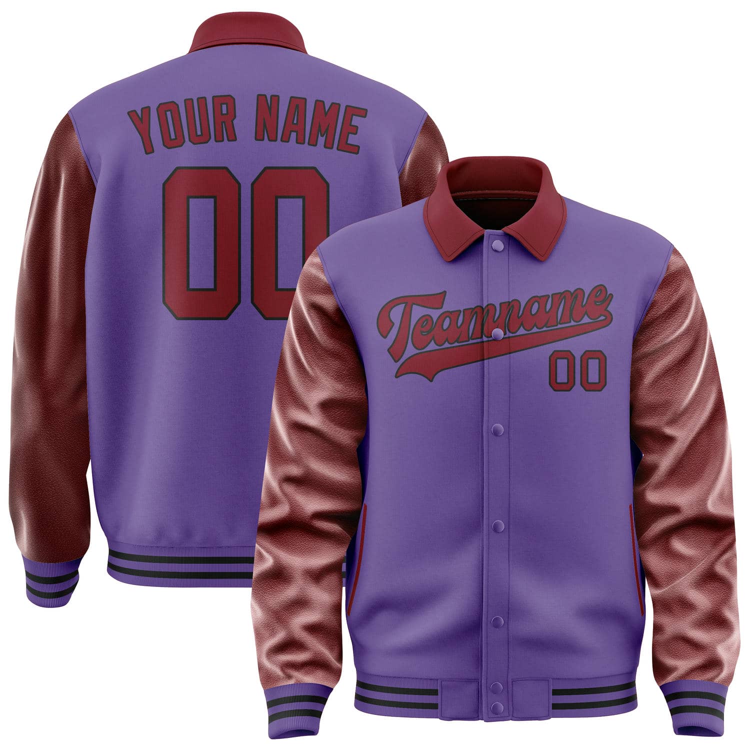 Custom Light Purple Crimson Red Jacket