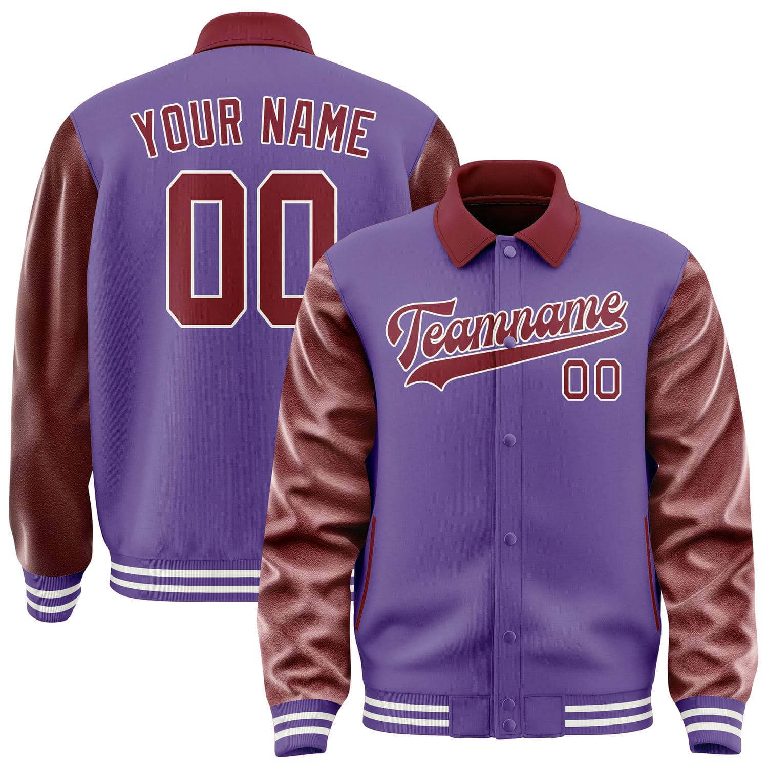 Custom Light Purple Crimson Red Jacket