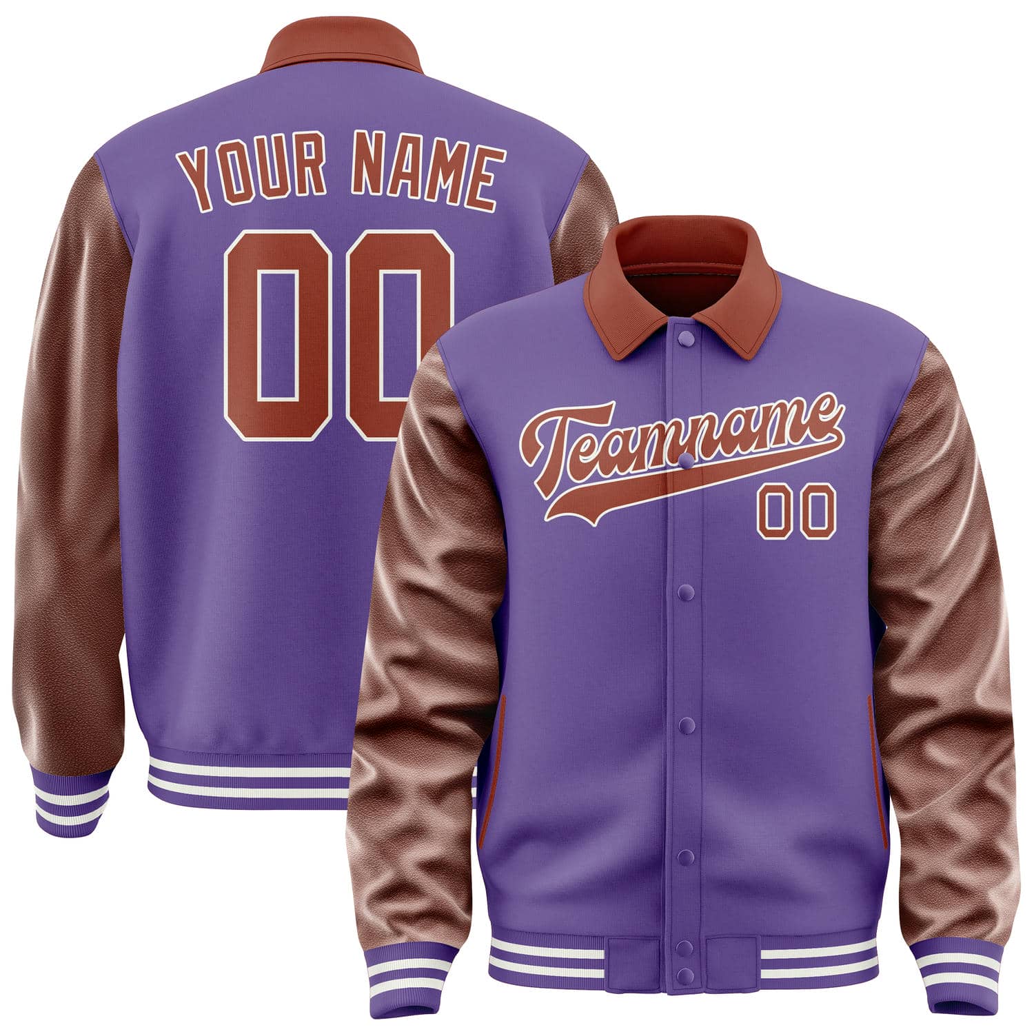 Custom Light Purple Coral Red Jacket