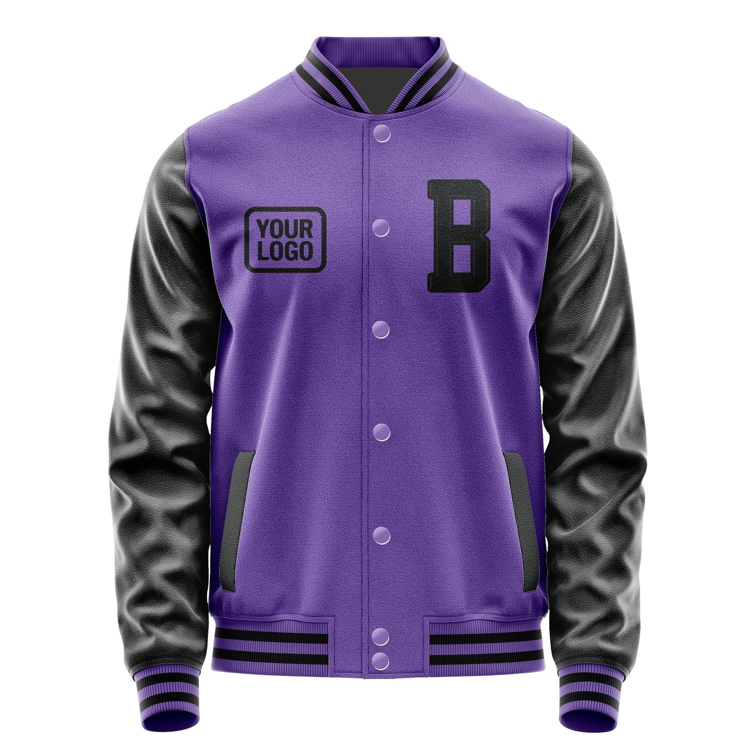 Custom Light Purple Black Jacket JA232317231717171717