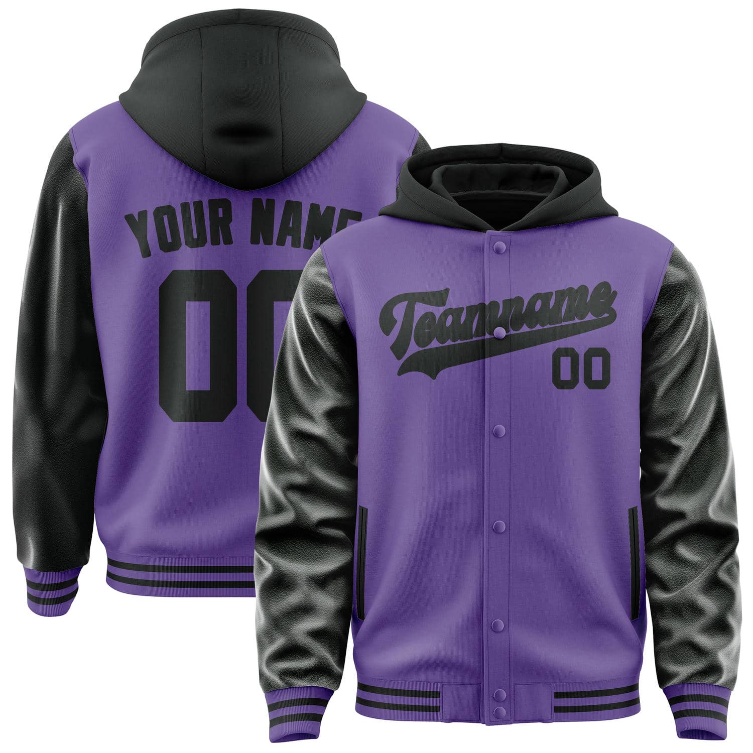 Custom Light Purple Black Jacket
