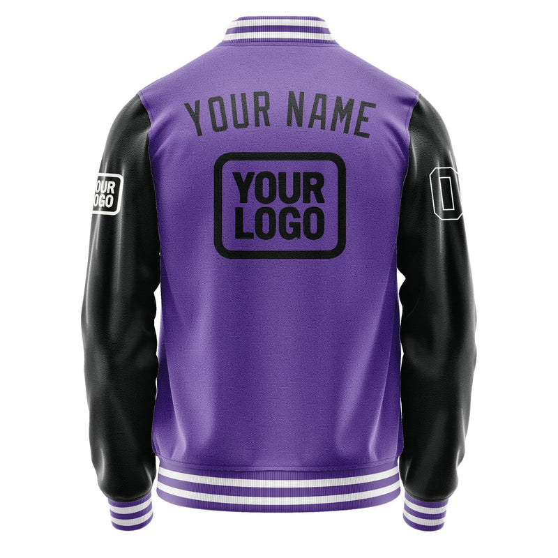 Custom Light Purple Black Jacket JA232317231818171718