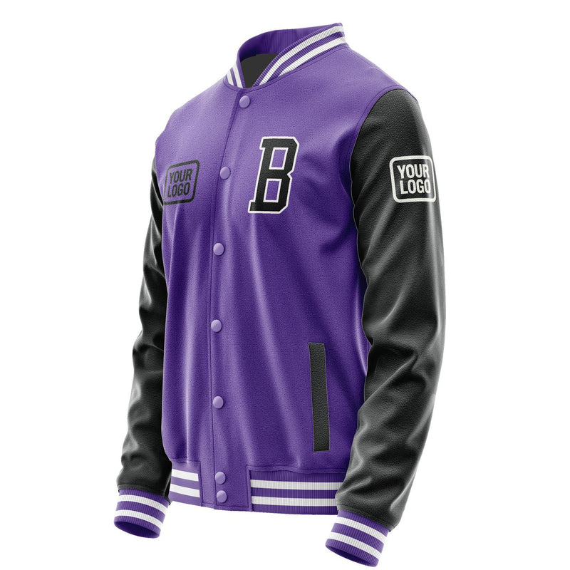 Custom Light Purple Black Jacket JA232317231818171718