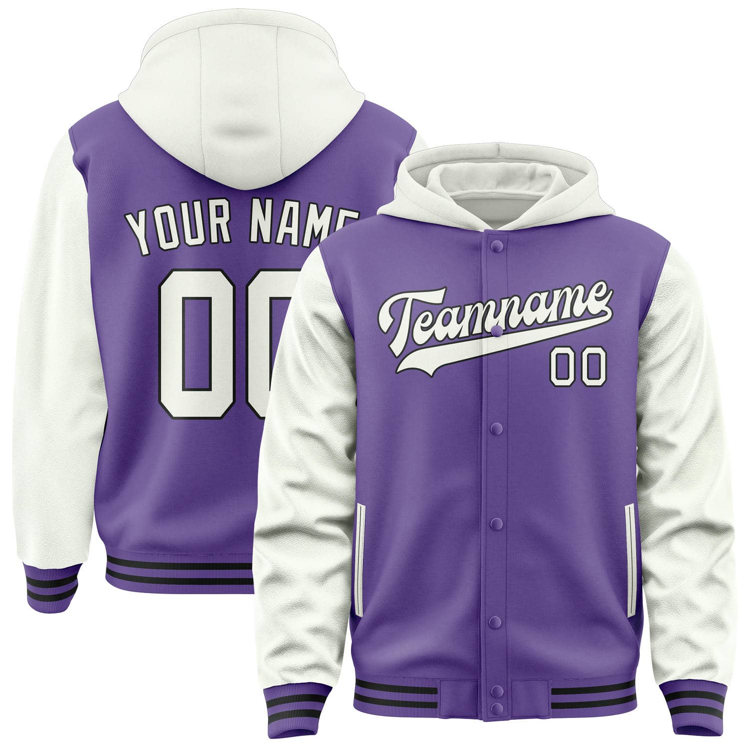 Custom Light Purple White Jacket