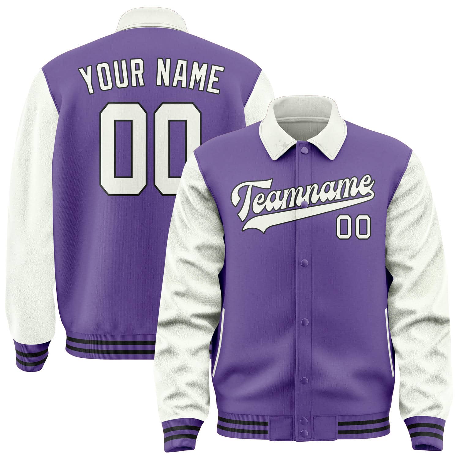 Custom Light Purple White Jacket