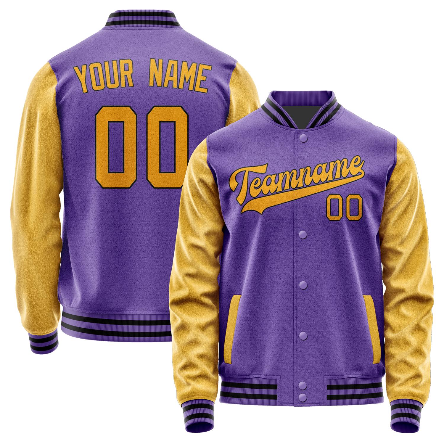 Custom Light Purple Yellow Jacket JA2323192317B31719