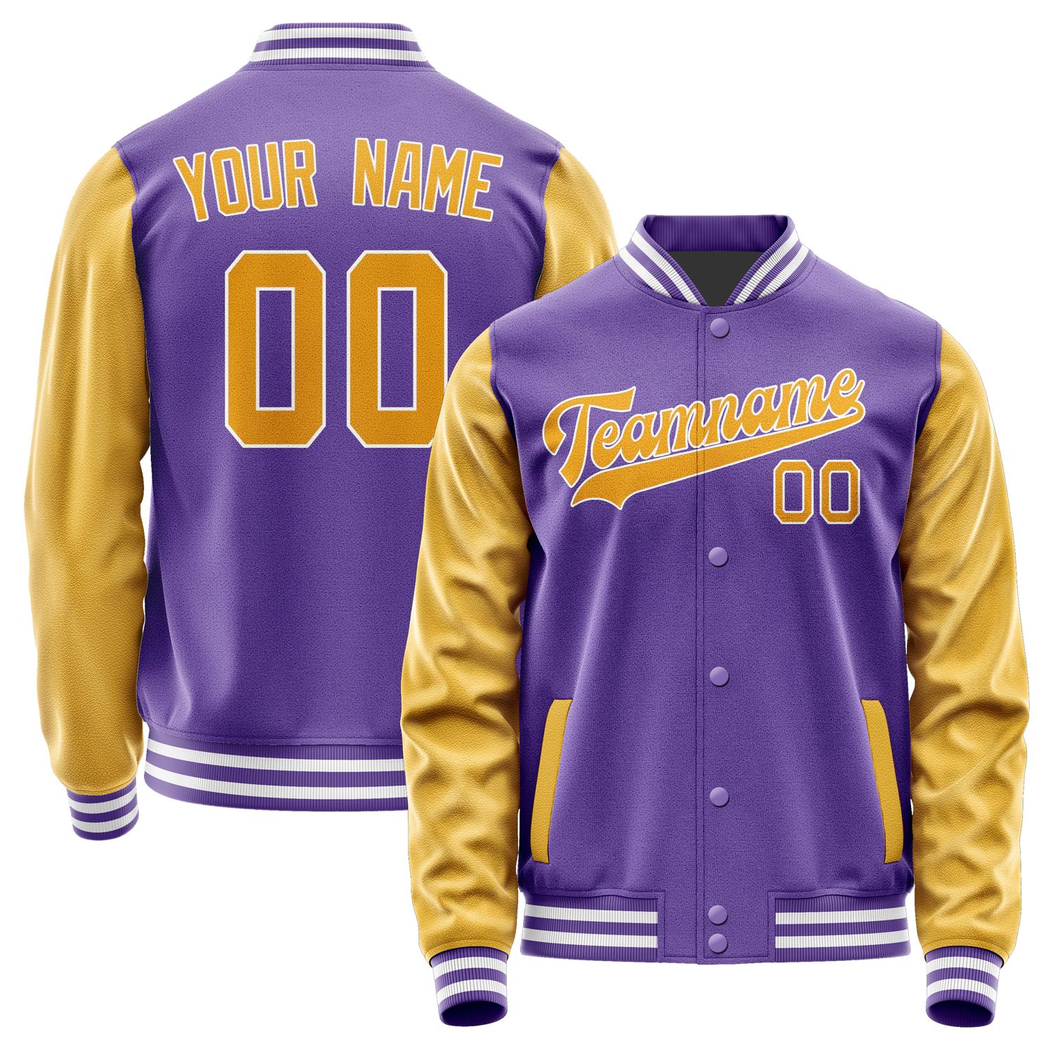 Custom Light Purple Yellow Jacket JA2323192318B31819