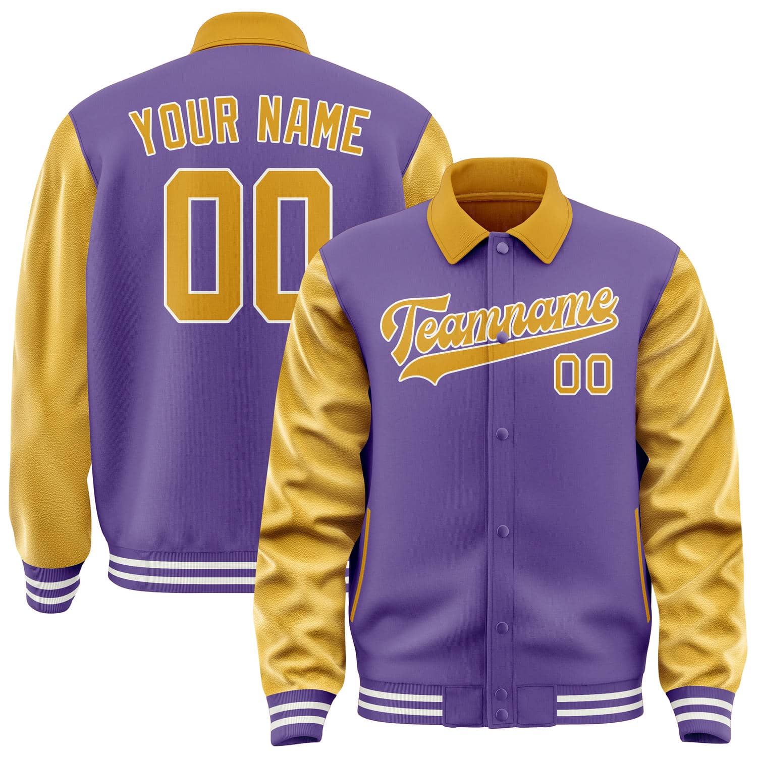Custom Light Purple Yellow Jacket