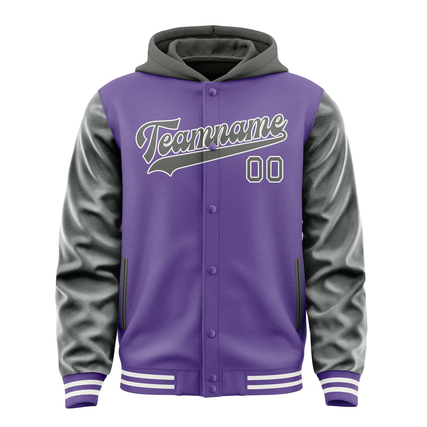 Custom Light Purple Dark Grey Jacket